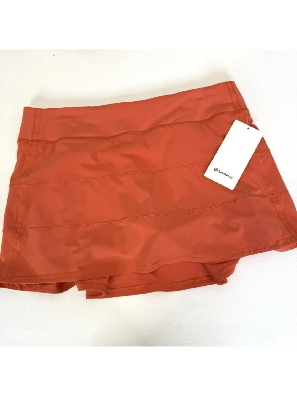 Lululemon Pace Rival MR Skirt *Long Warm Coral Size 12 Run Tennis Pickleball NWT